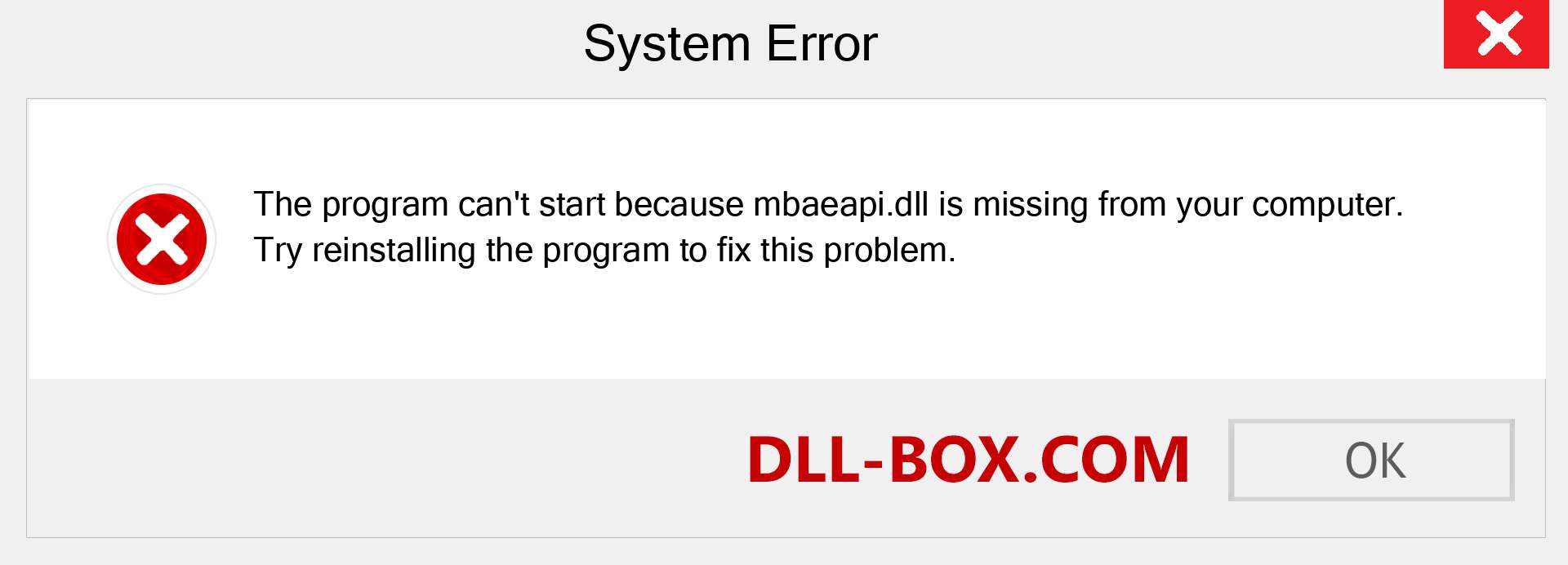  mbaeapi.dll file is missing?. Download for Windows 7, 8, 10 - Fix  mbaeapi dll Missing Error on Windows, photos, images